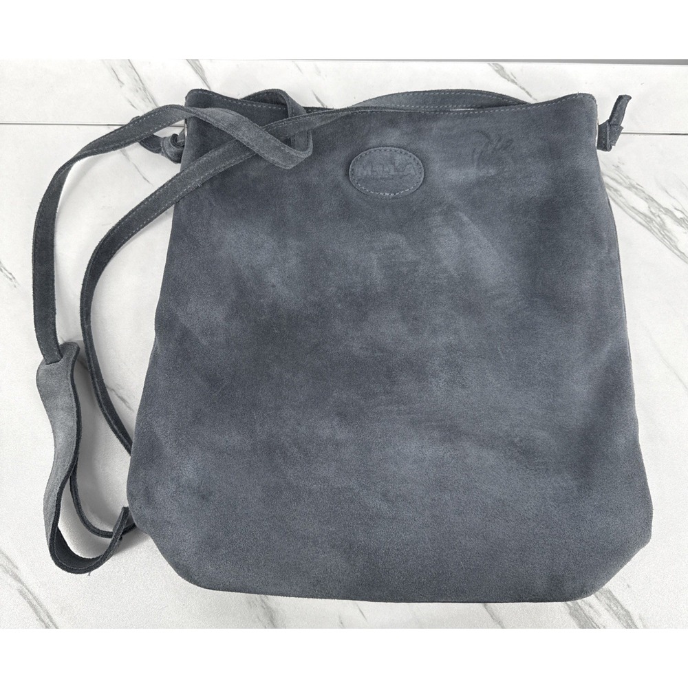 M.I.L.A Jackie Suede Crossbody Shoulder Bag Tote Messenger Gray Travel Luxury